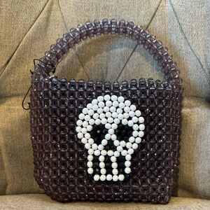 Bouffants & Broken Hearts Skull Bead Shoulder Bag